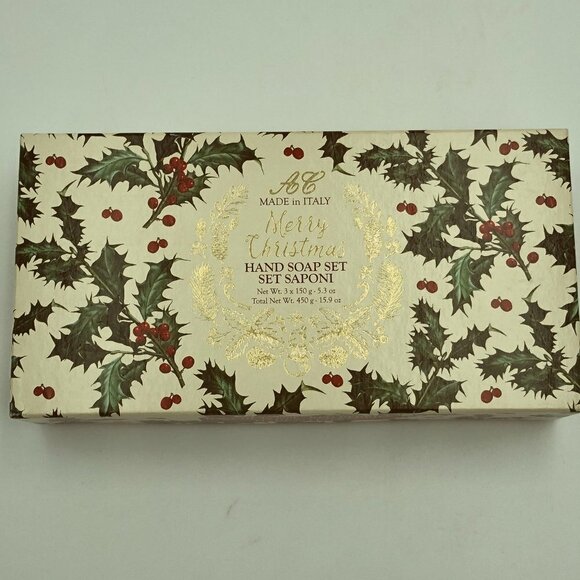Christmas Hand Soap Set Made in Italty NEW - Picture 1 of 6